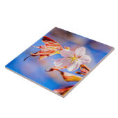 ピンク桜フラワーブルースカイ タイル (側面)