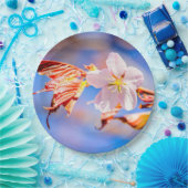 ピンク桜フラワーブルースカイ ペーパープレート (パーティー)