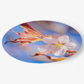 ピンク桜フラワーブルースカイ ペーパープレート (アングル)