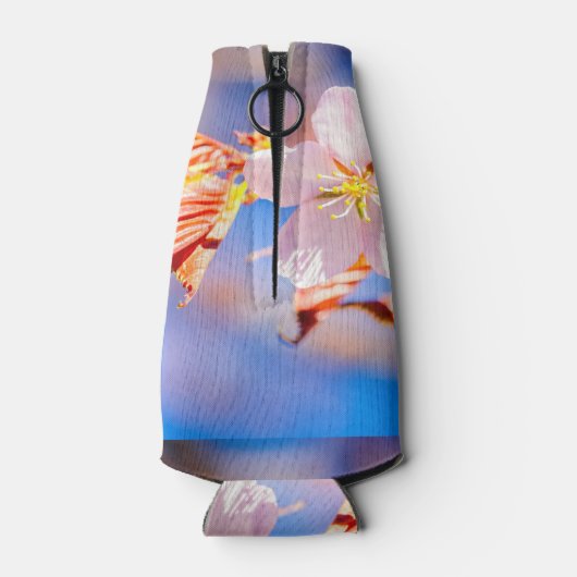 ピンク桜フラワーブルースカイ ボトルクーラー (裏面)