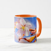 ピンク桜フラワーブルースカイ マグカップ (正面右)