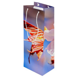 ピンク桜フラワーブルースカイ ワインギフトバッグ