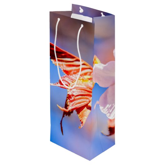 ピンク桜フラワーブルースカイ ワインギフトバッグ (裏面アングル)