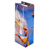 ピンク桜フラワーブルースカイ ワインギフトバッグ (正面アングル)