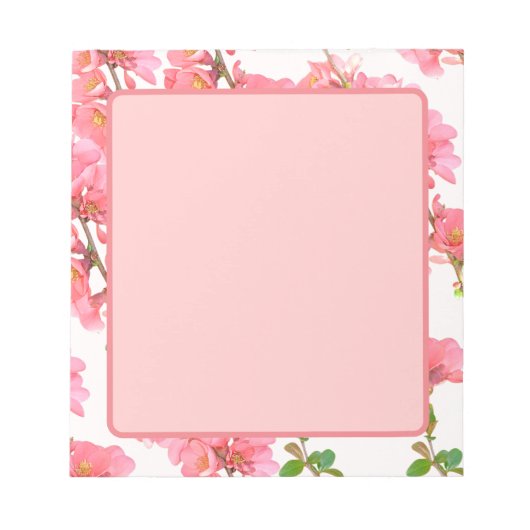 ピンク桜花ノートパッド ノートパッド (正面)