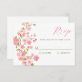 ピンク桜花花開花 出欠カード (正面/裏面)