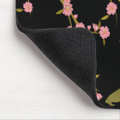 ピンク桜金ゴールド黒日本の画面 マウスパッド (コーナー)