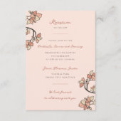 ピンク梅/桃の花エレガント婚約パーティ エンクロージャーカード (正面)