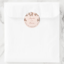 ピンク梅/桃エレガントフローラ結婚 ラウンドシール