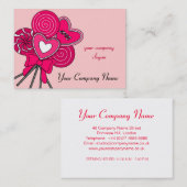 ピンク棒つきキャンデーキャンディーショップベーカリー名刺 名刺 (正面/裏面)