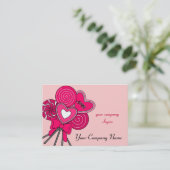 ピンク棒つきキャンデーキャンディーショップベーカリー名刺 名刺 (スタンド正面)