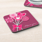 ピンク棒つきキャンデーコルクコスター コースター (左側)