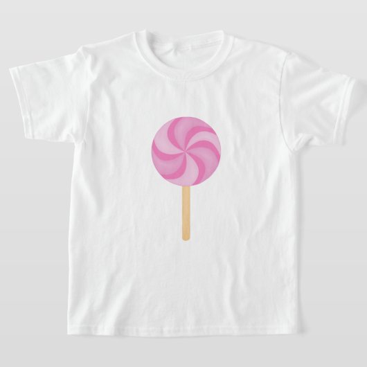 ピンク棒つきキャンデーTシャツ Tシャツ (レイダウン)