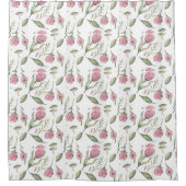 ピンク植物学 シャワーカーテン (正面)