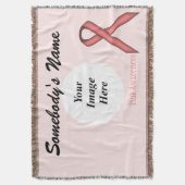 ピンク標準リボンテンプレート スローブランケット (正面縦)