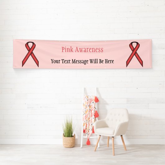 ピンク標準リボン 横断幕 (インサイチュ)