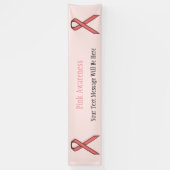 ピンク標準リボン 横断幕 (縦)