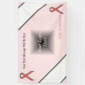 ピンク標準的なリボン 横断幕 (縦)