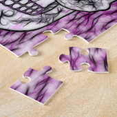 ピンク死んだ砂糖のスカル-及び紫色1.0の日 ジグソーパズル (側面)