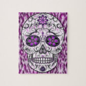 ピンク死んだ砂糖のスカル-及び紫色1.0の日 ジグソーパズル (縦)