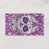 ピンク死んだ砂糖のスカル-及び紫色1.0の日 名刺 (裏面)