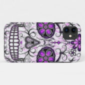 ピンク死んだ砂糖のスカル-及び紫色1.0の日 Case-Mate iPhoneケース (裏面(横))