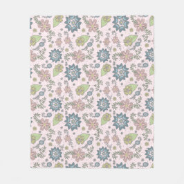 ピンク毛布の冬の花 フリースブランケット