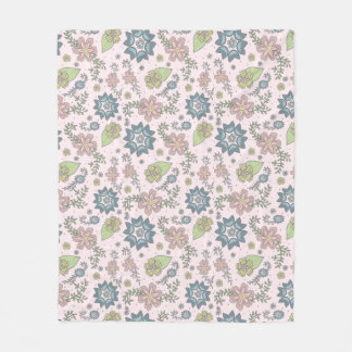 ピンク毛布の冬の花 フリースブランケット