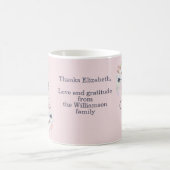 ピンク気にのフローラ コーヒーマグカップ (中央)