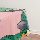 ピンク水ガーリー色フローラハンド テーブルクロス (インサイチュ)