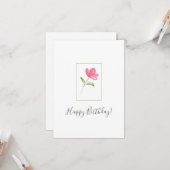 ピンク水彩フラワー3 カード (正面/裏面インサイチュ)