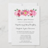 ピンク水彩フローラ《キリスト教》洗礼式や命名式招待状 招待状 (裏面)