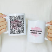 ピンク水彩卒業タイポグラフィマグカップfor Her コーヒーマグカップ