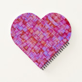 ピンク水彩正方形ハート型ノートブック ノートブック (裏面)