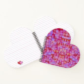 ピンク水彩正方形ハート型ノートブック ノートブック (内部)