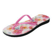 ピンク水彩牡丹の花模様 ビーチサンダル (アングル)
