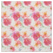 ピンク水彩牡丹の花模様 ファブリック (見本)