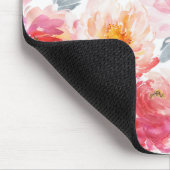 ピンク水彩牡丹の花模様 マウスパッド (コーナー)