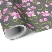 ピンク水彩花ギフトラッピング紙 ラッピングペーパー (ロールコーナー)