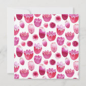 ピンク水彩花模様婚約パーティ 招待状 (裏面)