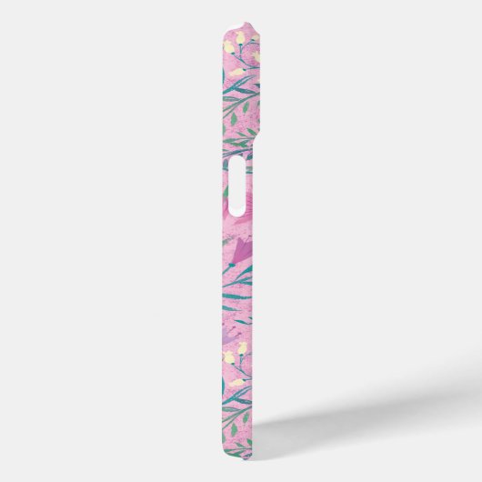 ピンク水彩花模様 Case-Mate iPhoneケース (裏面 / 右)