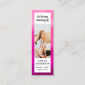 ピンク水彩記念祈りの言葉カードブックマーク コーリングカード (正面)