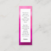 ピンク水彩記念祈りの言葉カードブックマーク コーリングカード (裏面)