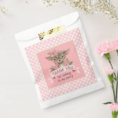 ピンク水玉模様かわいい鹿の誕生日パーティーfor Girl フェイバーバッグ (封をした状態)