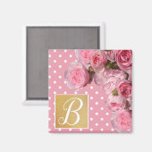 ピンク水玉模様とペニーズ マグネット (正面/裏面)