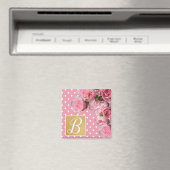 ピンク水玉模様とペニーズ マグネット (インサイチュ (食洗機))