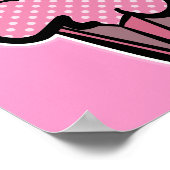 ピンク水玉模様のカップケーキ ポスター (角)