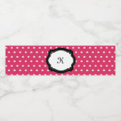 ピンク水玉模様ウォーターボトルラベル ペットボトルラベル (シングルラベル)