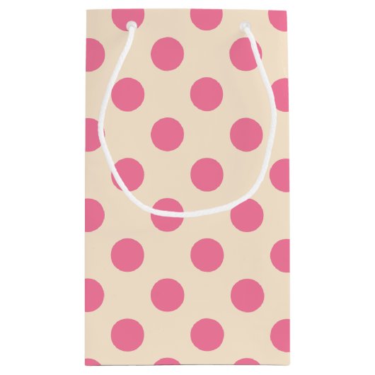 ピンク水玉模様オンクリーム小抱き枕 スモールペーパーバッグ (裏面)