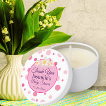 ピンク水玉模様ガールベビーシャワーカスタムお気に入り